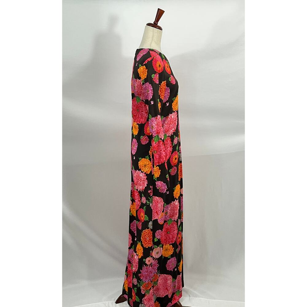LA DOUBLEJ Sz S Small Long Sleeve Swing Dress Floral Viscose Jersey - Picture 8 of 11